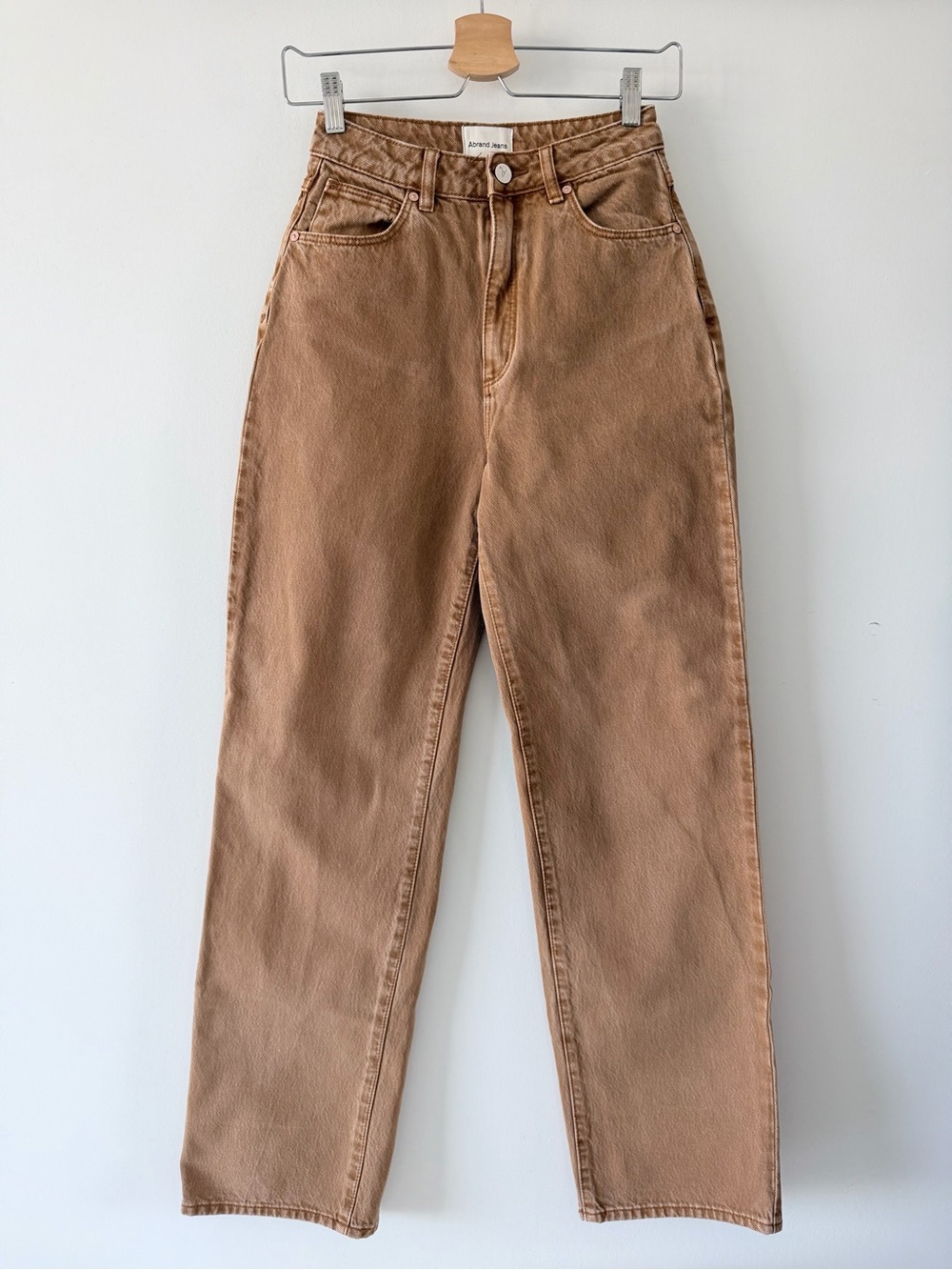 ABRAND A Carrie Camel Brown Wide Leg Jeans High Rise Cotton Denim US 24 Y2K - Picture 2 of 16